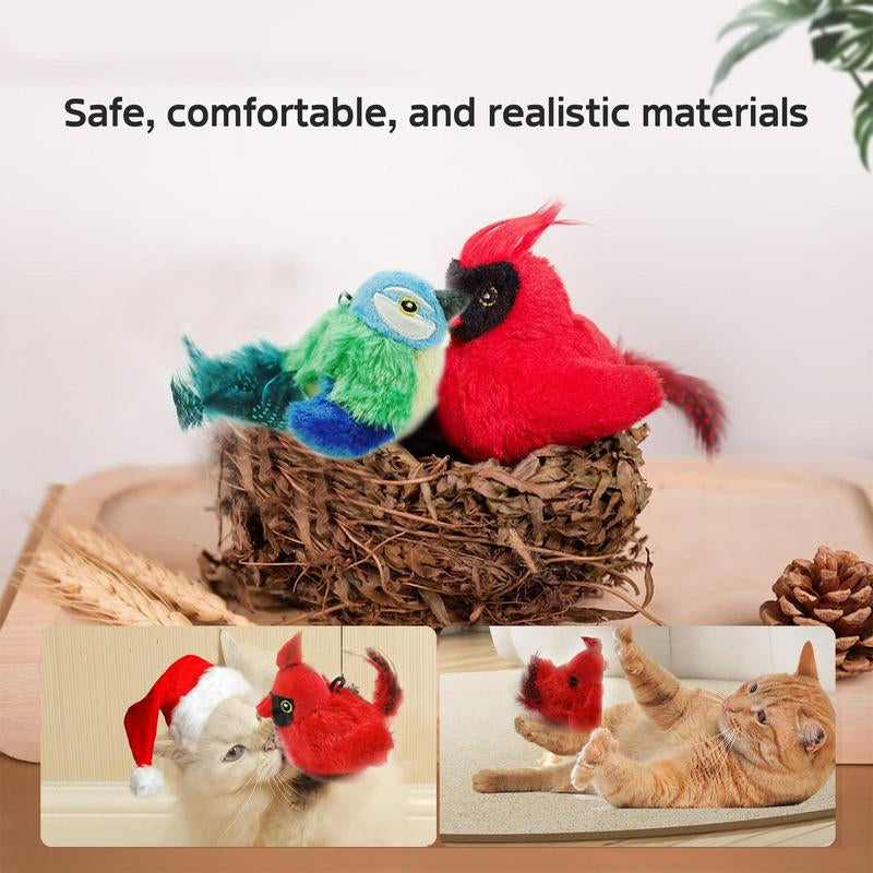 Simulation Bird Design Cat Toy, 1 Count/2 Counts Interactive Plush Cat Teaser Toys, Cat Teething Toy, Pet Supplies for Indoor Kitty Kitten Exercise Tools, Men Gifts