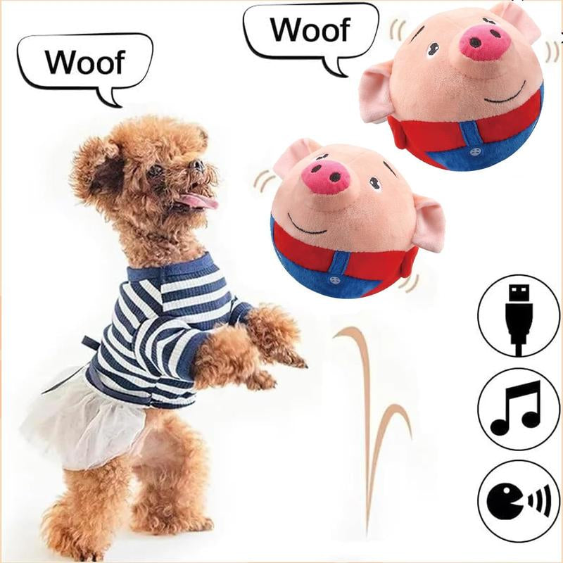 Bounce & Squeak! Rechargeable Jumping Pig Toy for Dogs & Cats – Interactive Play, Keep Pets Happy & Active