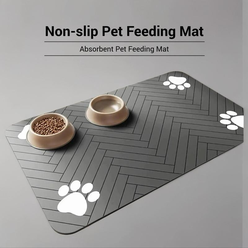 Pet Feeding Mat, Non-Slip Pet Food Mat, Water Absorbent Pet Feeding Pad, Pet Supplies for Dog & Cat, Dog & Cat Accessories