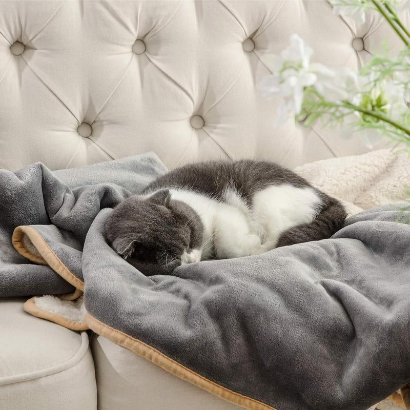 Bedsure Waterproof Dog Blankets for Small Dogs - Small Cat Blanket Washable for Couch Protection, Sherpa Fleece Puppy Blanket, Soft Plush Reversible Throw...