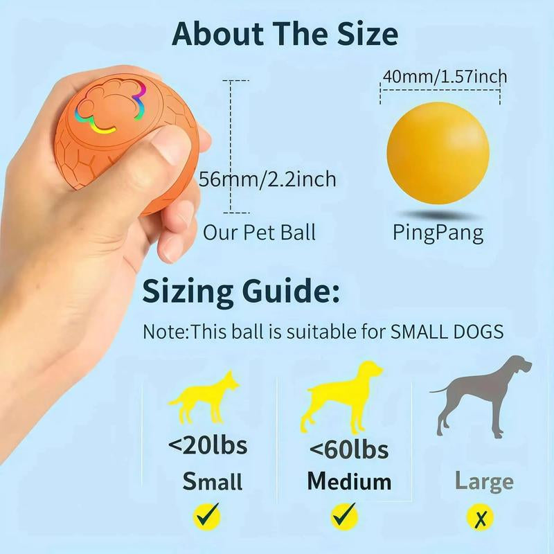 Automatic Bouncing Dog Toy Ball - Suitable for Small Dogs, Lightweight Design, Ideal for Active Playtime