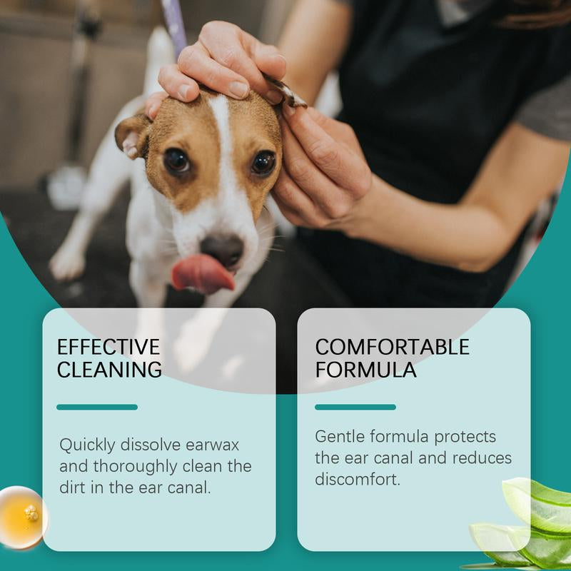 Pet Ear Wash Relieves Cat Dog Ear Discomfort Cleans Removes Dirt Moisturizes Soothes Nourishes