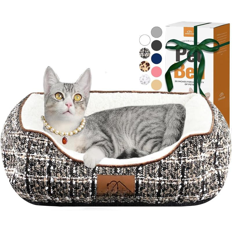 Bed for Medium Dogs, Sofa Beds Supportive Pet Couch Bed with Removable Washable Mat and Nonskid Bottom (Medium, Pink)