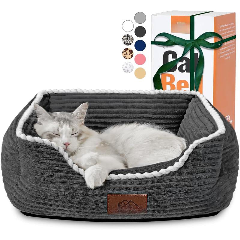 Bed for Medium Dogs, Sofa Beds Supportive Pet Couch Bed with Removable Washable Mat and Nonskid Bottom (Medium, Pink)