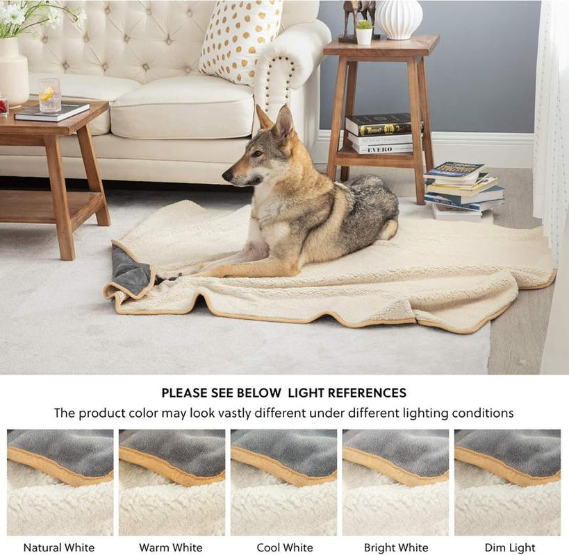 Bedsure Waterproof Dog Blankets for Small Dogs - Small Cat Blanket Washable for Couch Protection, Sherpa Fleece Puppy Blanket, Soft Plush Reversible Throw...
