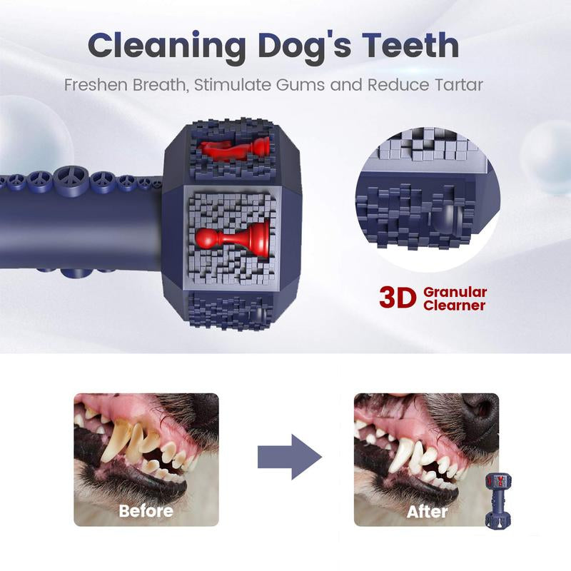 Petopia Dog Chew Toys Tough Natural Rubber Dumbbell Toy for Small Medium Large Dogs Indestructible