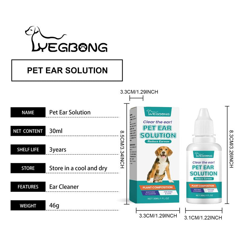 Pet Ear Wash Relieves Cat Dog Ear Discomfort Cleans Removes Dirt Moisturizes Soothes Nourishes