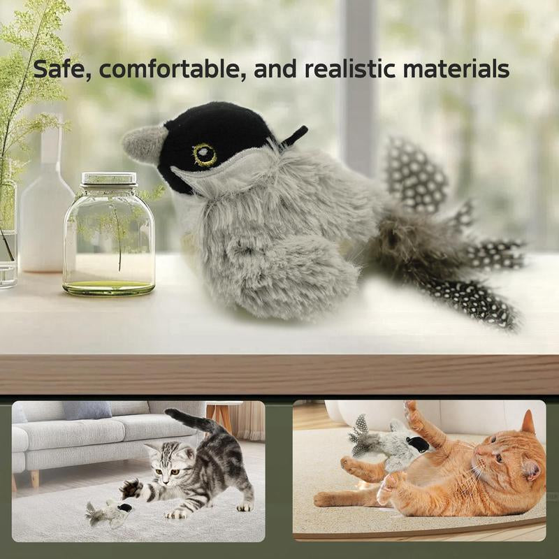Simulation Bird Design Cat Toy, 1 Count/2 Counts Interactive Plush Cat Teaser Toys, Cat Teething Toy, Pet Supplies for Indoor Kitty Kitten Exercise Tools, Men Gifts