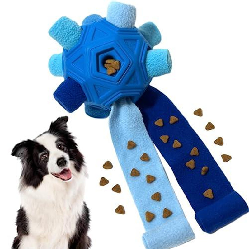 Ball for Dog Toys Unbreakable Upgrade Interactive Mat Puppy Dispenser Slow Feeder Puzzle Small Medium Large Pets (Blue Tangerine New)