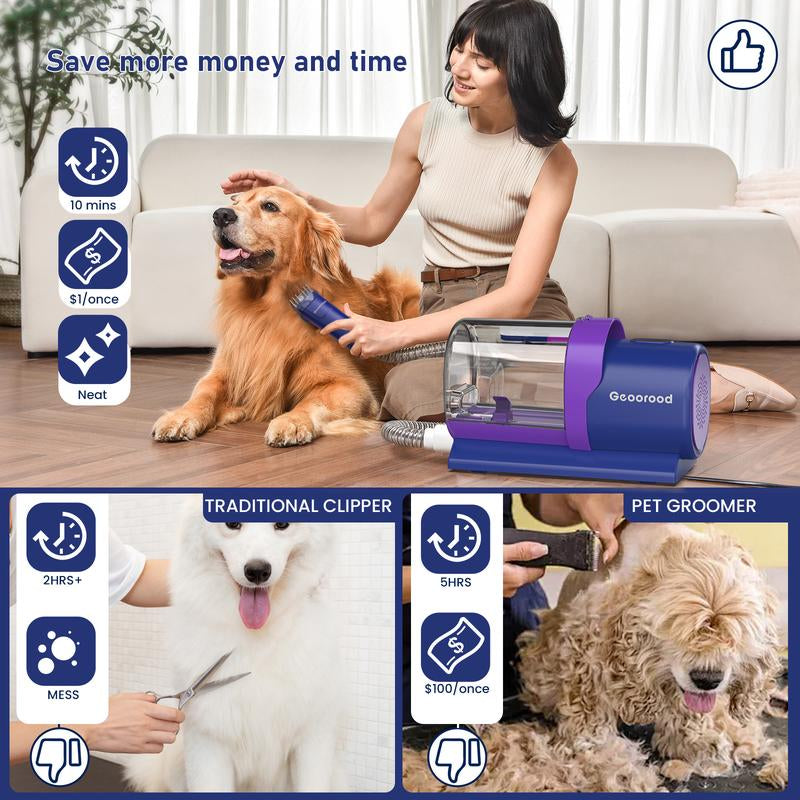 【Memorial Day】Geoorood Dog Grooming Vacuum, 13000Pa Dog Vacuum Brush for Shedding Grooming, Pet Grooming Vacuum, Dog Hair Vacuum Groomer, 2.5L Large Dog Grooming Kit , Pet Products #Tiktokshopflashsale