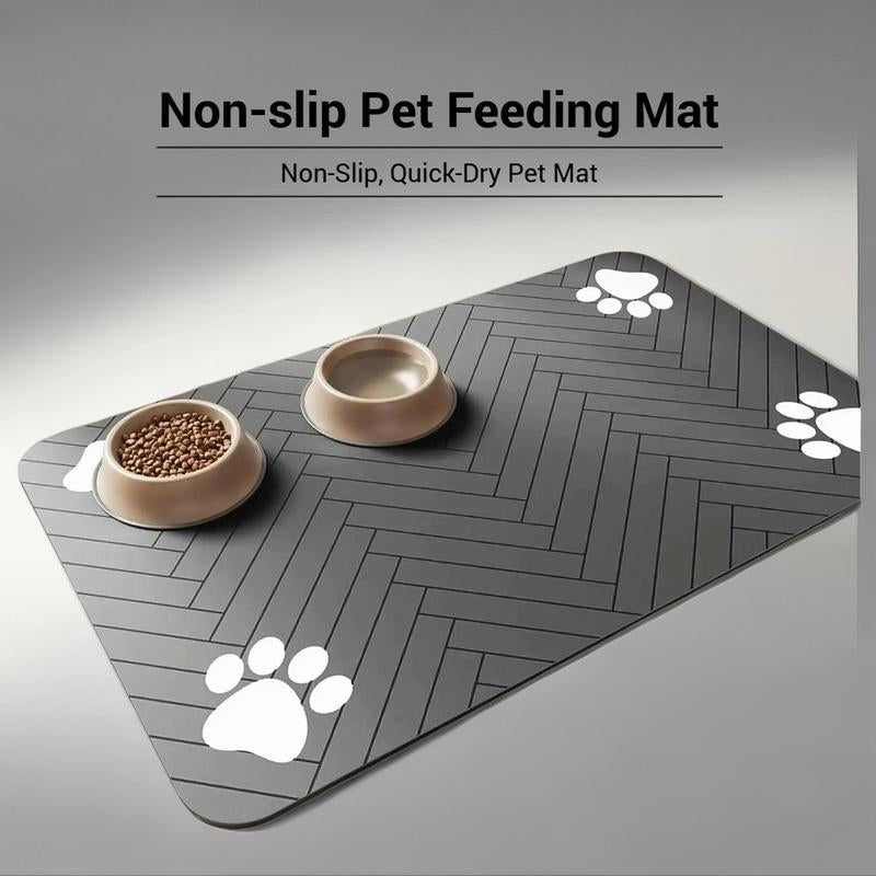 Pet Feeding Mat, Non-Slip Pet Food Mat, Water Absorbent Pet Feeding Pad, Pet Supplies for Dog & Cat, Dog & Cat Accessories