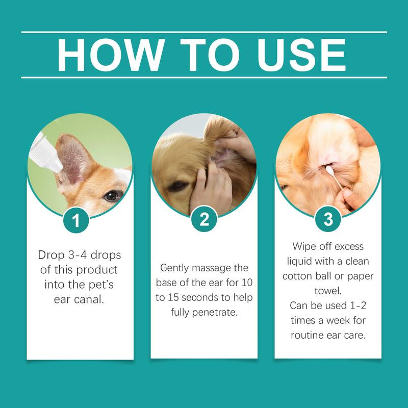 Pet Ear Wash Relieves Cat Dog Ear Discomfort Cleans Removes Dirt Moisturizes Soothes Nourishes