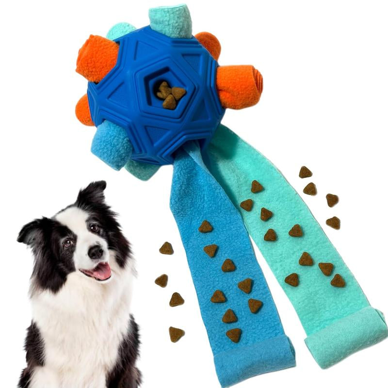 Ball for Dog Toys Unbreakable Upgrade Interactive Mat Puppy Dispenser Slow Feeder Puzzle Small Medium Large Pets (Blue Tangerine New)