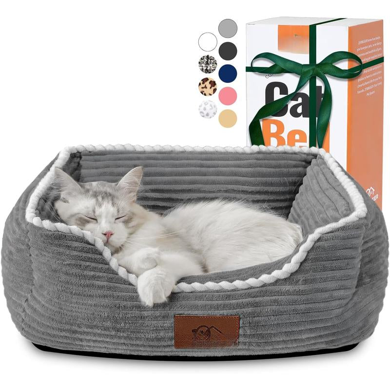 Bed for Medium Dogs, Sofa Beds Supportive Pet Couch Bed with Removable Washable Mat and Nonskid Bottom (Medium, Pink)