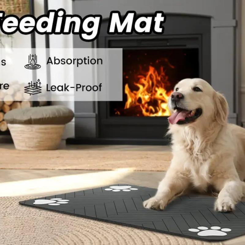 Pet Feeding Mat, Non-Slip Pet Food Mat, Water Absorbent Pet Feeding Pad, Pet Supplies for Dog & Cat, Dog & Cat Accessories