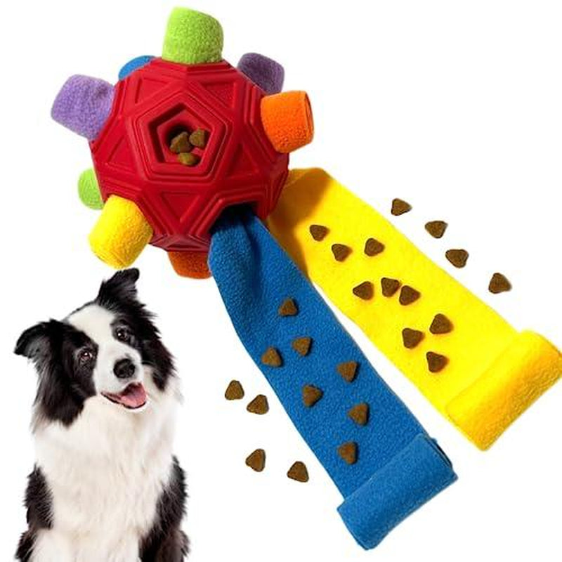 Ball for Dog Toys Unbreakable Upgrade Interactive Mat Puppy Dispenser Slow Feeder Puzzle Small Medium Large Pets (Blue Tangerine New)