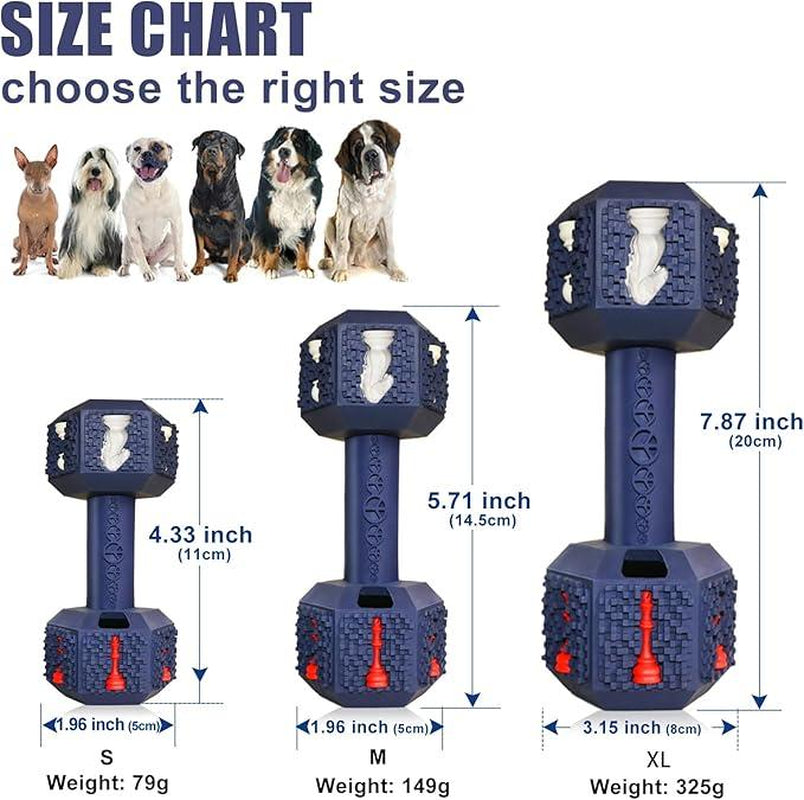Petopia Dog Chew Toys Tough Natural Rubber Dumbbell Toy for Small Medium Large Dogs Indestructible