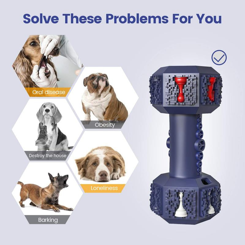 Petopia Dog Chew Toys Tough Natural Rubber Dumbbell Toy for Small Medium Large Dogs Indestructible