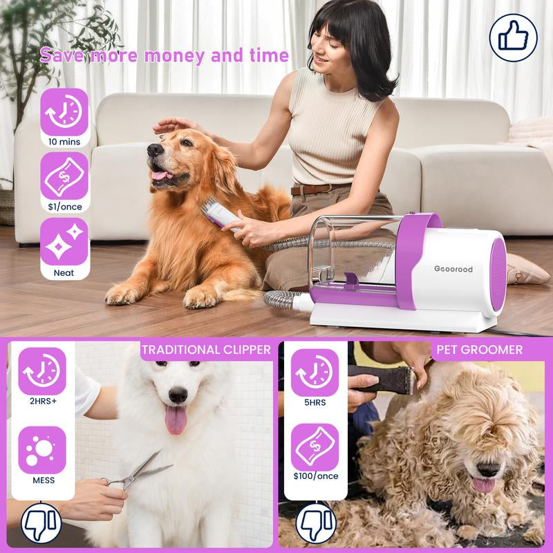 【Memorial Day】Geoorood Dog Grooming Vacuum, 13000Pa Dog Vacuum Brush for Shedding Grooming, Pet Grooming Vacuum, Dog Hair Vacuum Groomer, 2.5L Large Dog Grooming Kit , Pet Products #Tiktokshopflashsale