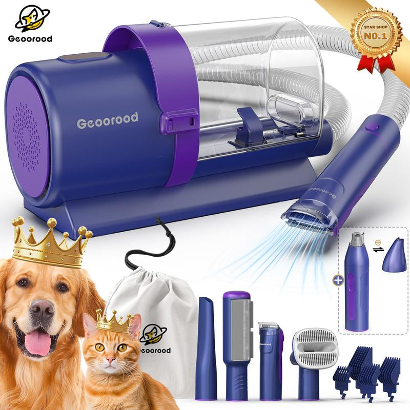 【Memorial Day】Geoorood Dog Grooming Vacuum, 13000Pa Dog Vacuum Brush for Shedding Grooming, Pet Grooming Vacuum, Dog Hair Vacuum Groomer, 2.5L Large Dog Grooming Kit , Pet Products #Tiktokshopflashsale