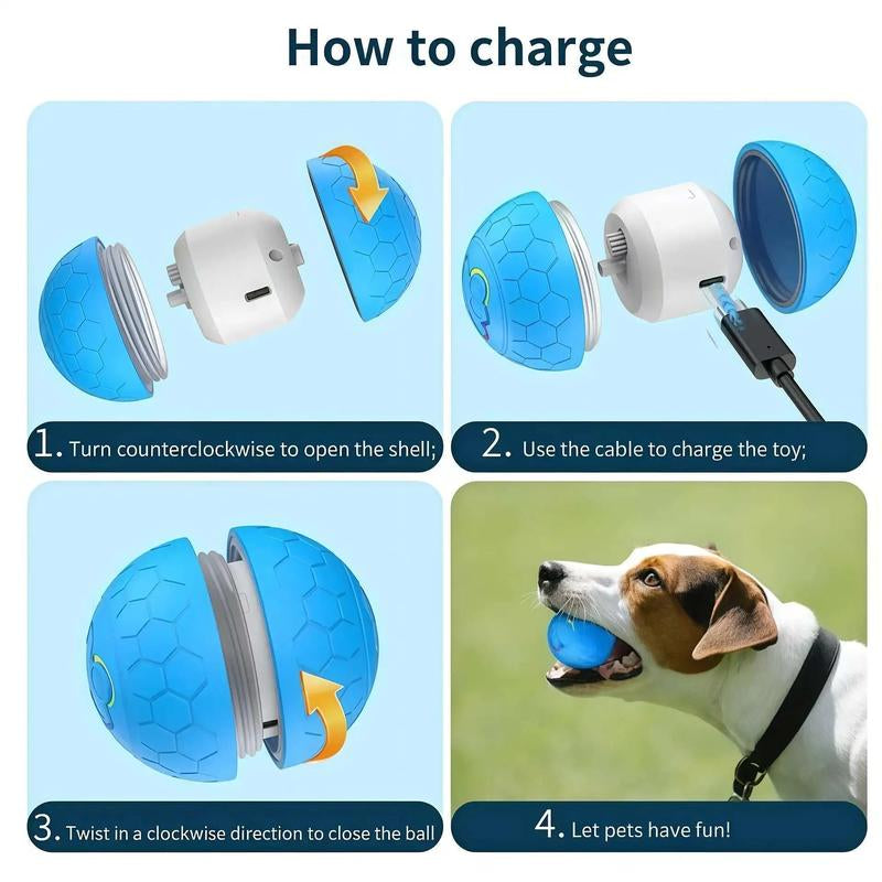 Automatic Bouncing Dog Toy Ball - Suitable for Small Dogs, Lightweight Design, Ideal for Active Playtime