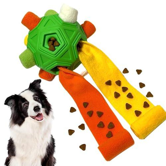 Ball for Dog Toys Unbreakable Upgrade Interactive Mat Puppy Dispenser Slow Feeder Puzzle Small Medium Large Pets (Blue Tangerine New)