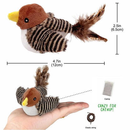 Simulation Bird Design Cat Toy, 1 Count/2 Counts Interactive Plush Cat Teaser Toys, Cat Teething Toy, Pet Supplies for Indoor Kitty Kitten Exercise Tools, Men Gifts