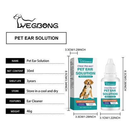 Pet Ear Wash Relieves Cat Dog Ear Discomfort Cleans Removes Dirt Moisturizes Soothes Nourishes