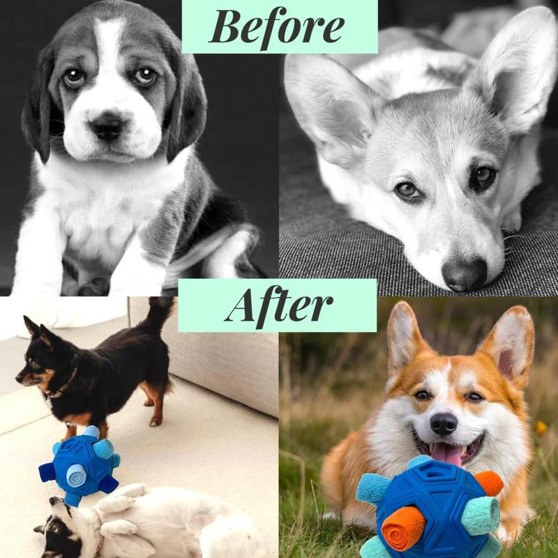 Ball for Dog Toys Unbreakable Upgrade Interactive Mat Puppy Dispenser Slow Feeder Puzzle Small Medium Large Pets (Blue Tangerine New)