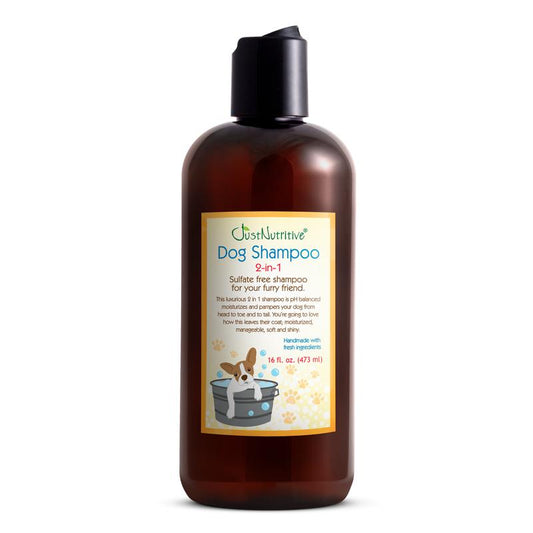 Just Nutritive Dog Shampoo & Conditioner 2-In-1 – Moisturizing, Sulfate-Free, Natural for Itchy & Dry Skin – 16Oz
