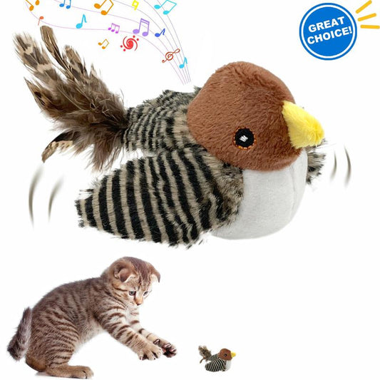 Simulation Bird Design Cat Toy, 1 Count/2 Counts Interactive Plush Cat Teaser Toys, Cat Teething Toy, Pet Supplies for Indoor Kitty Kitten Exercise Tools, Men Gifts