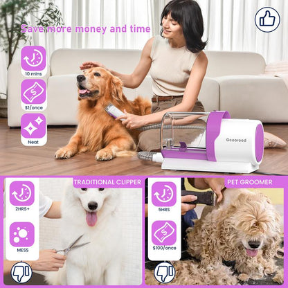 【Memorial Day】Geoorood Dog Grooming Vacuum, 13000Pa Dog Vacuum Brush for Shedding Grooming, Pet Grooming Vacuum, Dog Hair Vacuum Groomer, 2.5L Large Dog Grooming Kit , Pet Products #Tiktokshopflashsale