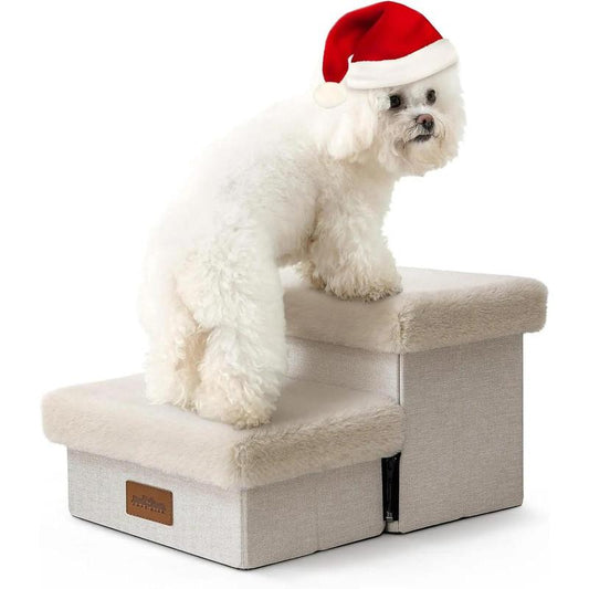 Heeyoo Stairs for , Stair for Storage, Foldable Step Soft Cover, 3-Step Stairs Storage and House, Non-Slip Ramp for and Cats or Joints NIUHEE Big Needs Large Size Dog with Outdoor Active Comfortable Pet Cute Medium Extra Small Bed Sure